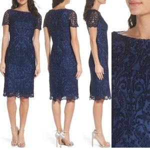 La Femme Beaded Lace Cocktail Dress